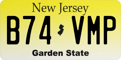 NJ license plate B74VMP