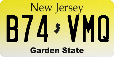 NJ license plate B74VMQ