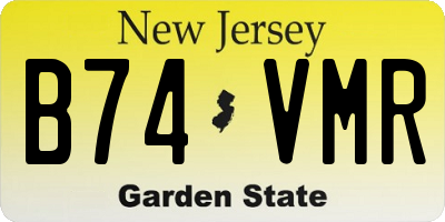 NJ license plate B74VMR