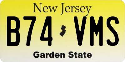 NJ license plate B74VMS
