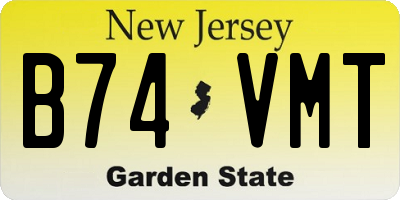 NJ license plate B74VMT