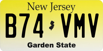 NJ license plate B74VMV