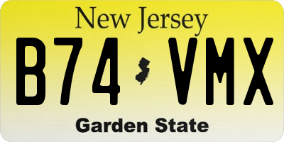 NJ license plate B74VMX