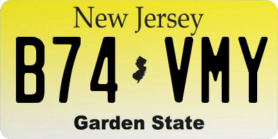 NJ license plate B74VMY