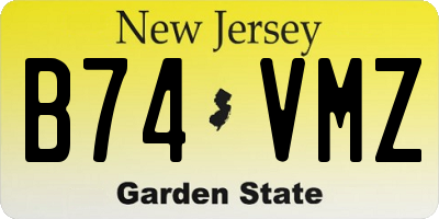 NJ license plate B74VMZ