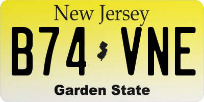 NJ license plate B74VNE