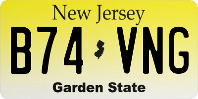 NJ license plate B74VNG