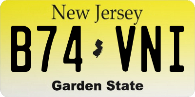NJ license plate B74VNI