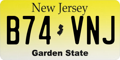 NJ license plate B74VNJ