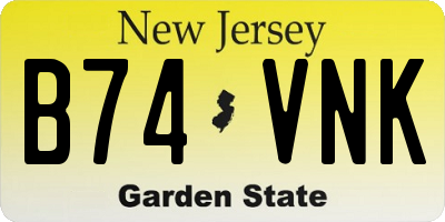 NJ license plate B74VNK