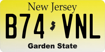 NJ license plate B74VNL