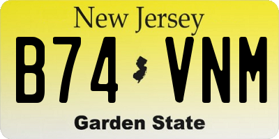 NJ license plate B74VNM