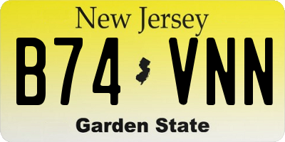 NJ license plate B74VNN
