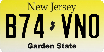 NJ license plate B74VNO