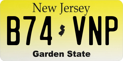 NJ license plate B74VNP