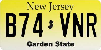 NJ license plate B74VNR