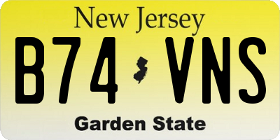 NJ license plate B74VNS