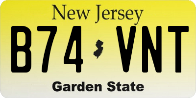 NJ license plate B74VNT