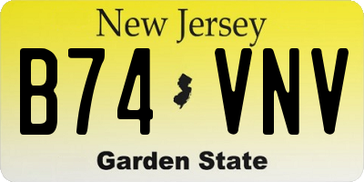 NJ license plate B74VNV