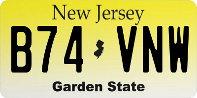 NJ license plate B74VNW