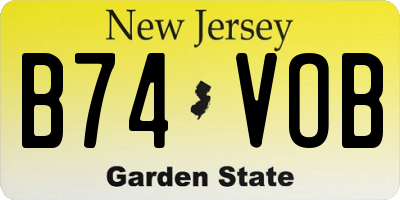 NJ license plate B74VOB
