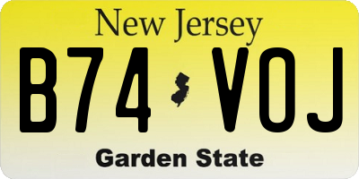 NJ license plate B74VOJ