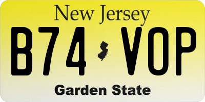 NJ license plate B74VOP