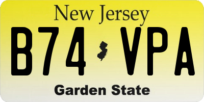 NJ license plate B74VPA