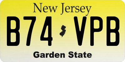 NJ license plate B74VPB