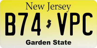 NJ license plate B74VPC