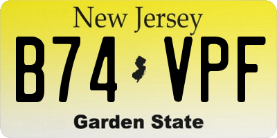 NJ license plate B74VPF