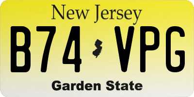 NJ license plate B74VPG