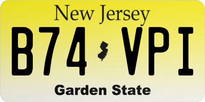 NJ license plate B74VPI