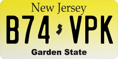 NJ license plate B74VPK