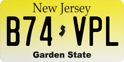 NJ license plate B74VPL