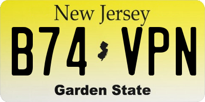 NJ license plate B74VPN