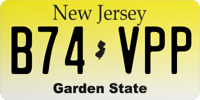 NJ license plate B74VPP