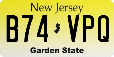 NJ license plate B74VPQ