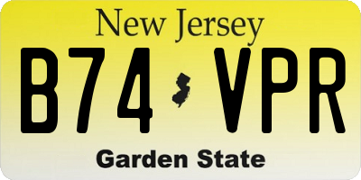 NJ license plate B74VPR