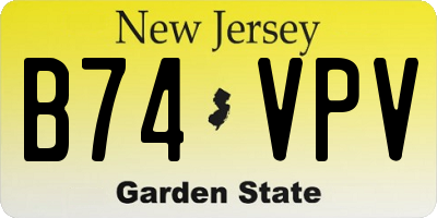 NJ license plate B74VPV