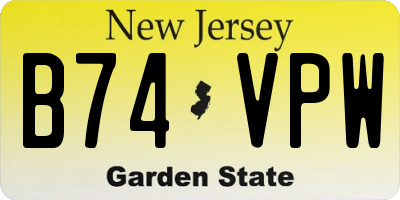 NJ license plate B74VPW