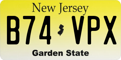 NJ license plate B74VPX