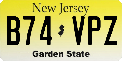 NJ license plate B74VPZ