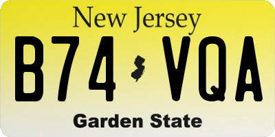 NJ license plate B74VQA