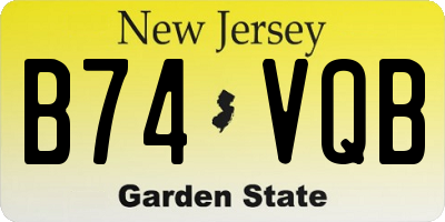NJ license plate B74VQB