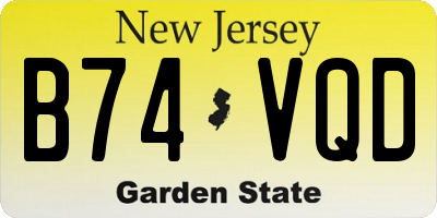 NJ license plate B74VQD