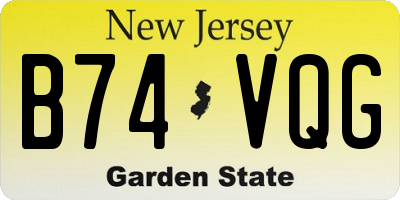 NJ license plate B74VQG