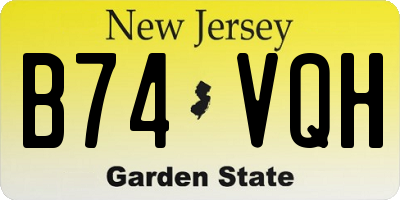 NJ license plate B74VQH