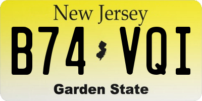 NJ license plate B74VQI
