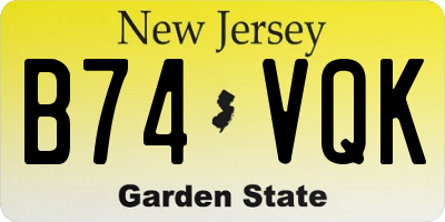 NJ license plate B74VQK